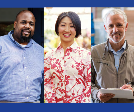 A collage of small business owners