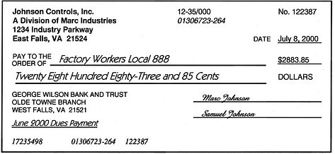 {Dues Check}