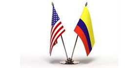 US and Colombia flags