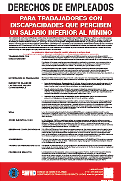 Special Minimum Wage Poster in Spanish
