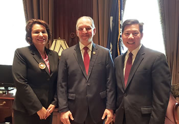 Left to right: Louisiana Workforce Commission Executive Director Ava Dejoie joined Gov. John Bel Edwards and Deputy U.S. Secretary of Labor Chris Lu in Baton Rouge today to announce a National Dislocated Worker Grant of nearly $1.7M to help 21 of the stat
