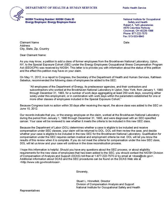 SEC Claimant Letter - BNL - no sig
