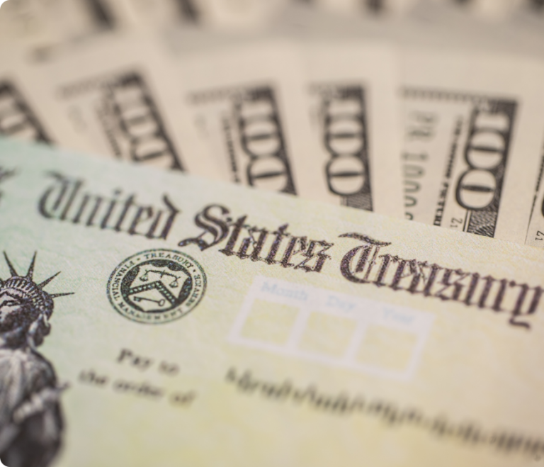 Pile of fanned out treasury bonds.