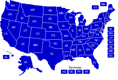 Clickable United States Map with Territories