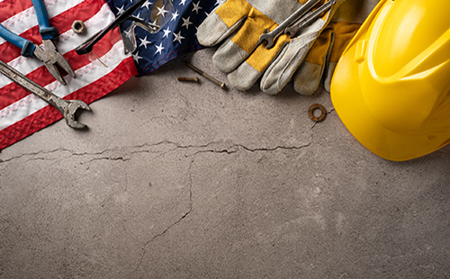 Tools representing the workers of America