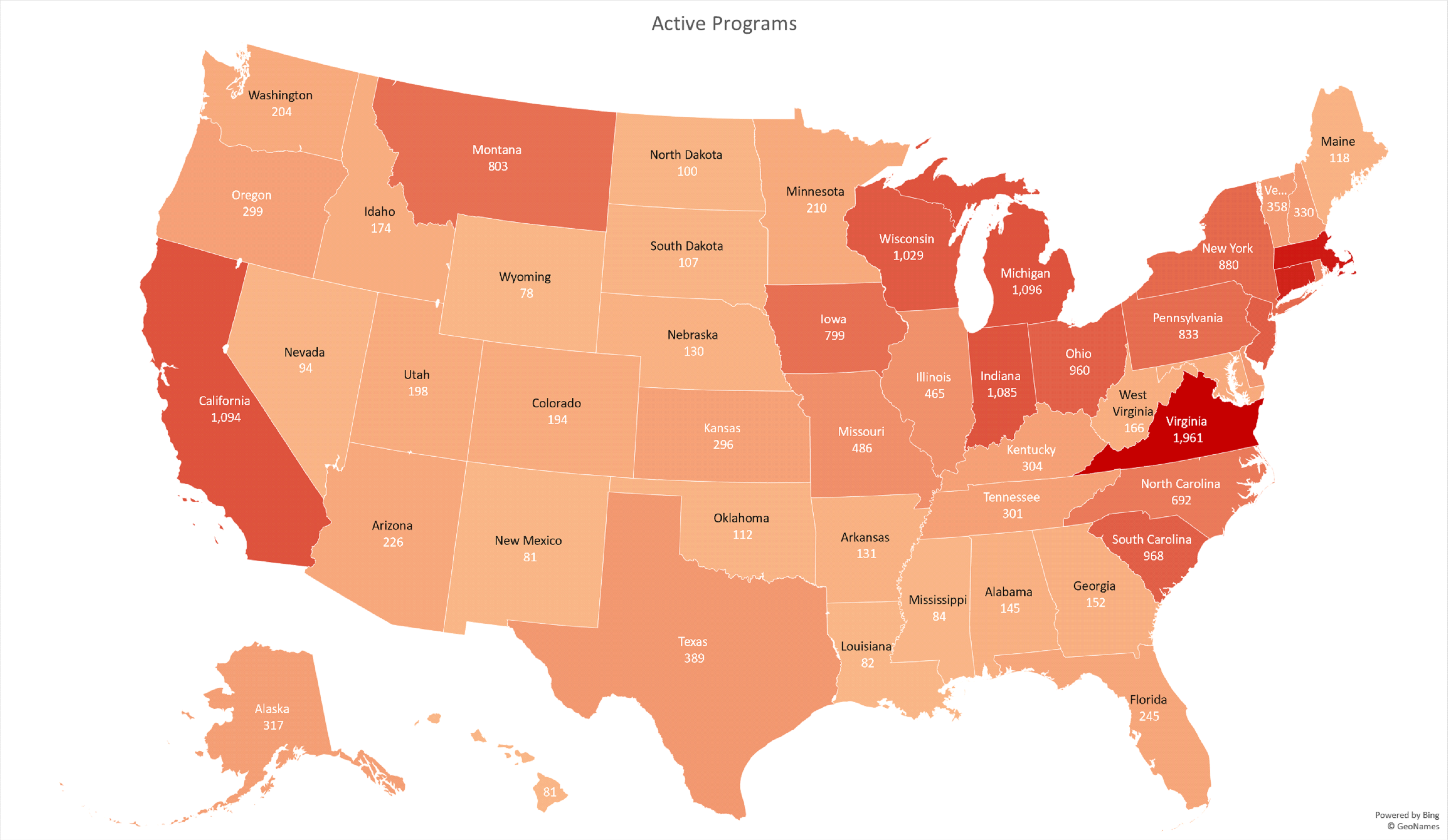 Image of Active Programs 2019 State Map