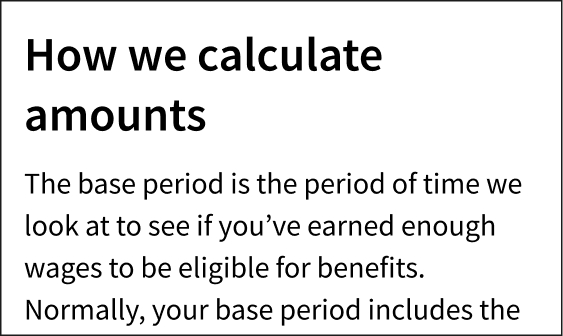 The example shows a text fragment in which the title is displayed in a font size significantly larger than the font size of the body text.