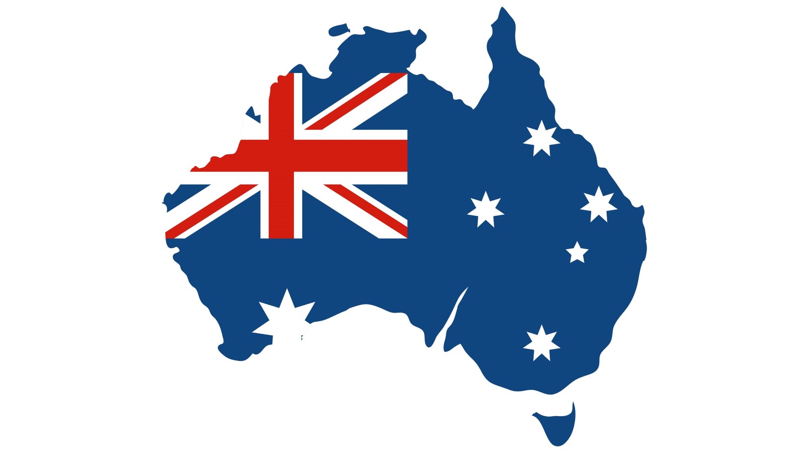 Australian flag in the form of the country