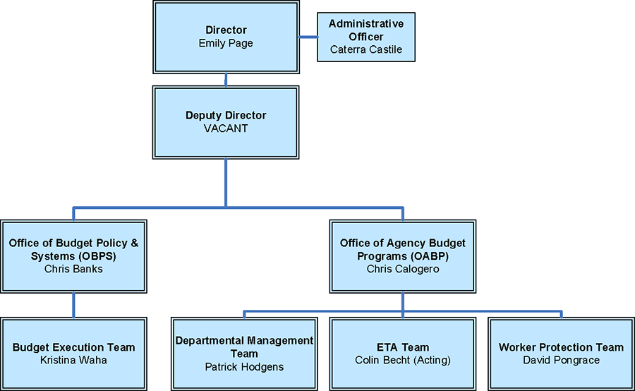 Departmental Budget Center Organization Chart