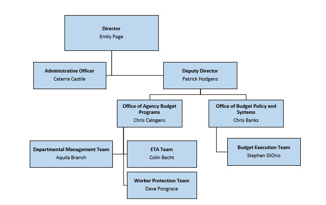 Departmental Budget Center Organization Chart