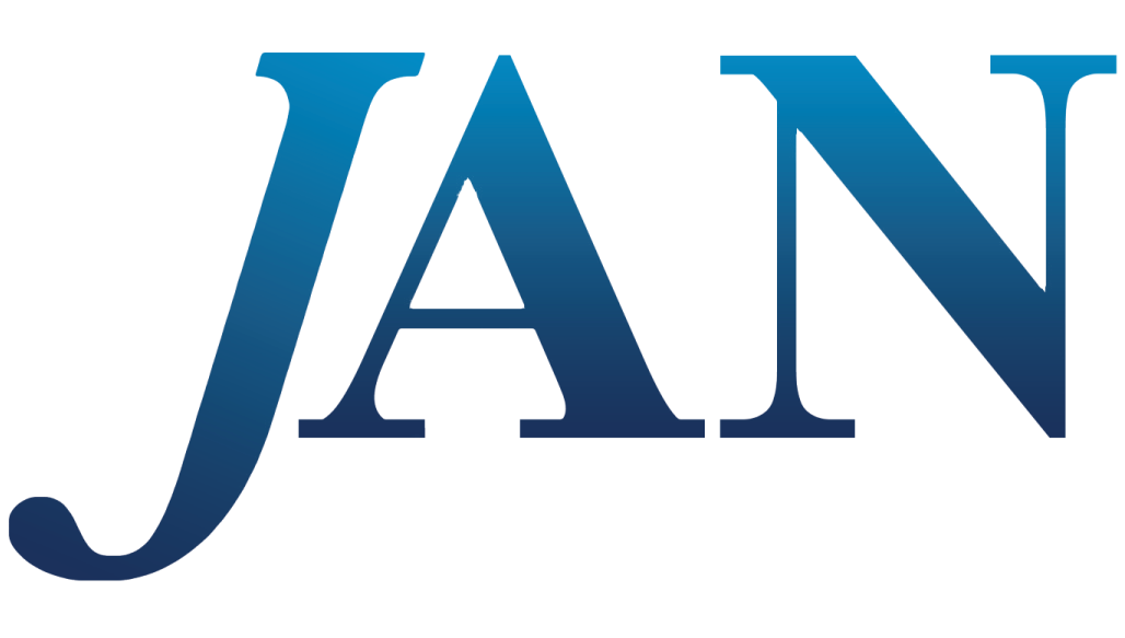 Blue JAN logo on a white background.