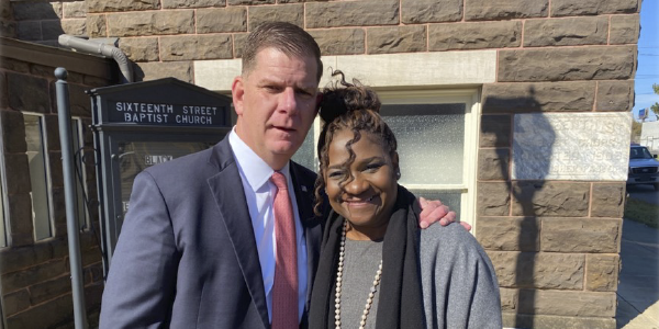 Christina Coleman-Lovelace and Secretary Marty Walsh at the 16th Street Baptist Church