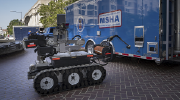 MSHA's mine emergency operations command center vehicle and explosion-proof mine rescue robot.