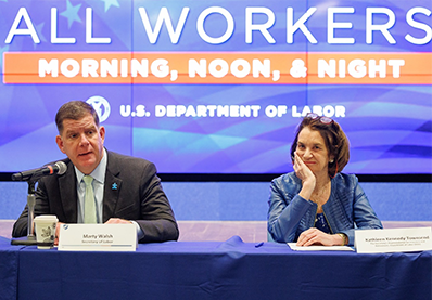 Secretary of Labor Marty Walsh launched a series of roundtable discussions on retirement security reform in New York City today, and was joined by Kathleen Kennedy Townsend, the Secretary’s representative for pensions and retirement. In the coming months, Kennedy Townsend will host similar discussions around the country to open a dialogue between unions, the private sector, and non-profits.