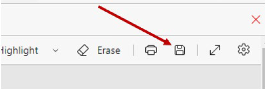 Save button in Edge Browser