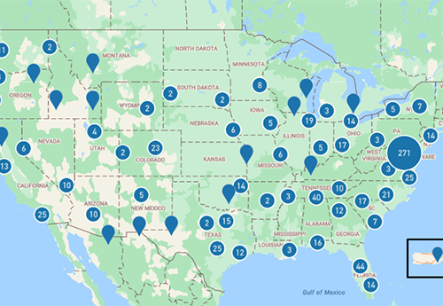 Map of HVMP awardees.