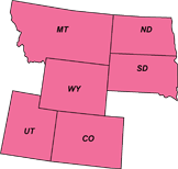 Region 8 - Denver map