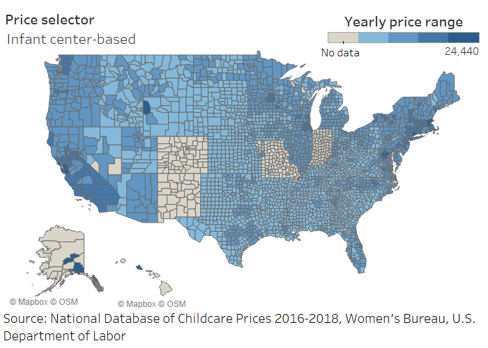 Childcare Prices by Age of Children and Care Setting image