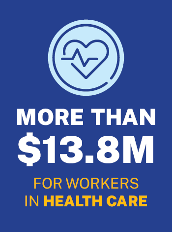 More than $38.7M for Workers in Health Care