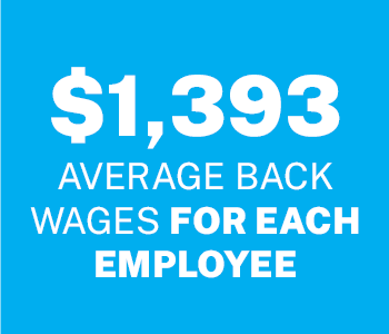 $1393 Average back wages for each employee