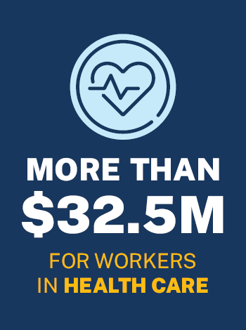 More than 32.5 Million for workers in health care