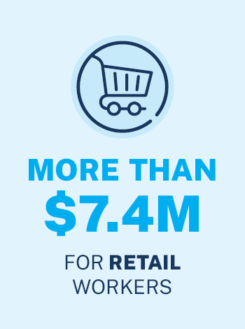 More than 7.4 Million for retail workers