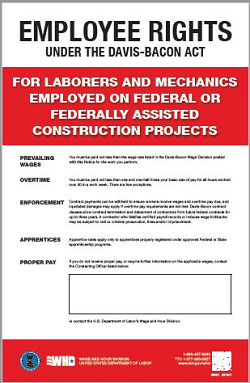 Davis-Bacon Poster (Government Construction) | U.S. Department of Labor