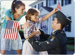 Military family with flags
