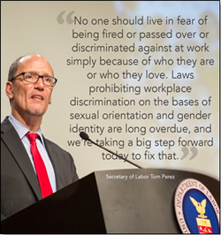 Final rule to protect workers from discrimination based on sexual orientation and gender identity announced by US Labor Department