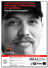 falls in construction and save lives poster