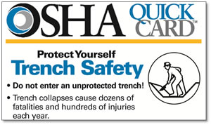 OSHA Quick Cards: Trench Safety