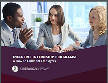 Image of the cover of the publication 'Inclusive Internship Programs: A How-to Guide for Employers'