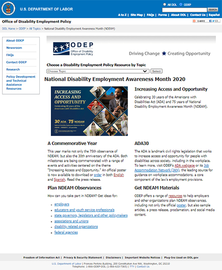 Image of the NDEAM 2020 web page