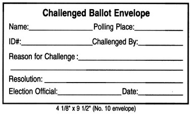 challenged ballot envelope