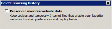 Preserve Favorites website data dialog box screenshot
