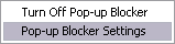 Pop-up Blocker Menu Options