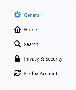 Firefox General option
