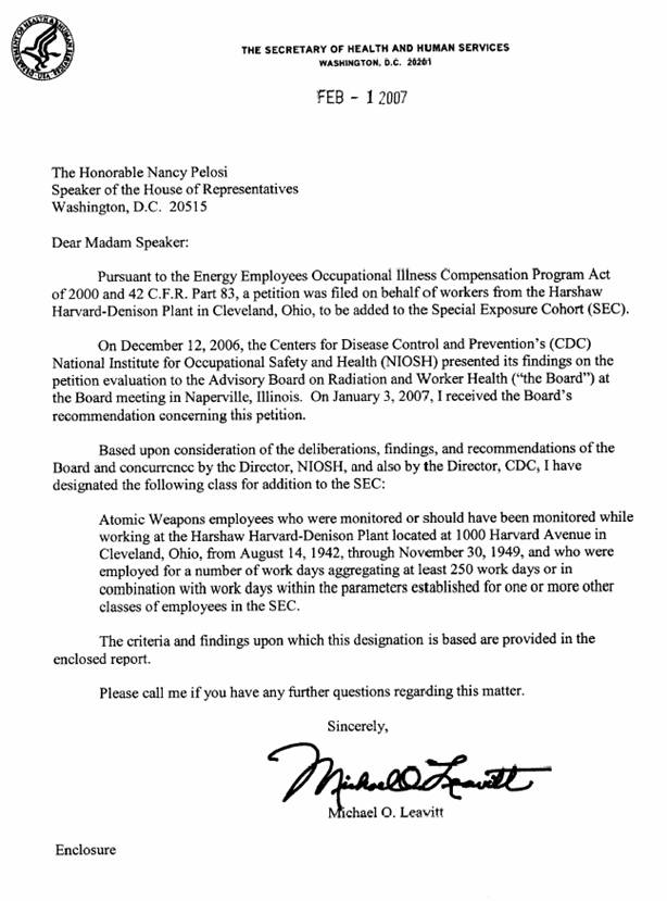 EEOICPA Bulletin 07-16 Attachment 1