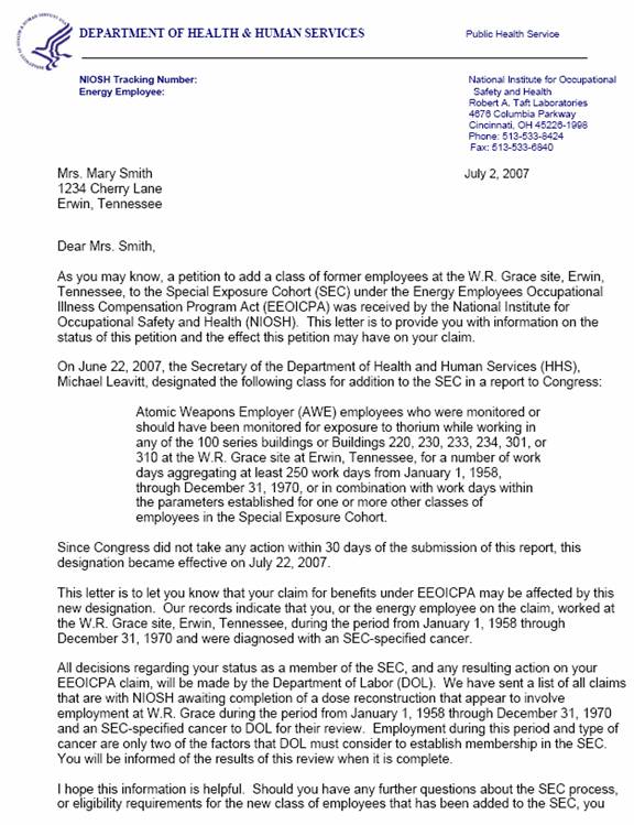 EEOICPA Bulletin 07-24 Attachment 2