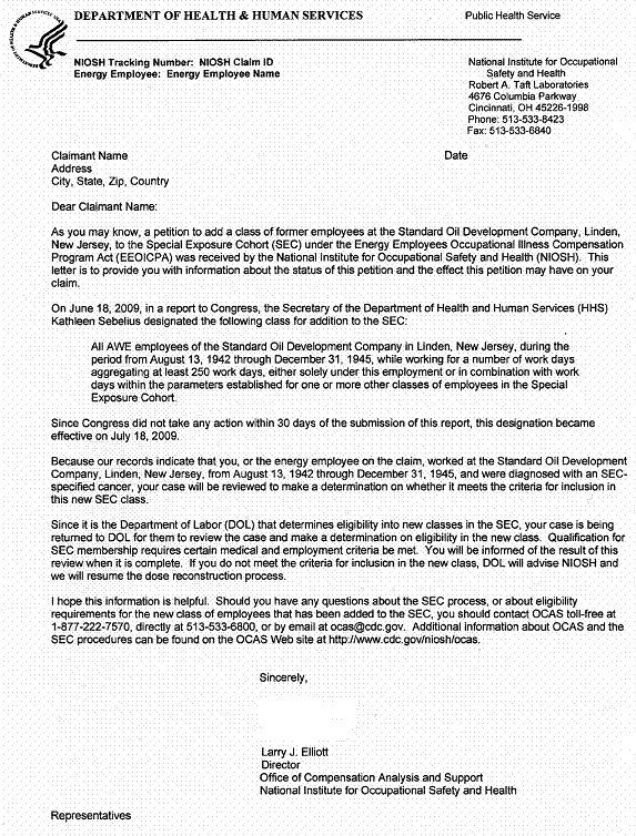EEOICPA Bulletin0915 Attachment3 U.S. Department of Labor
