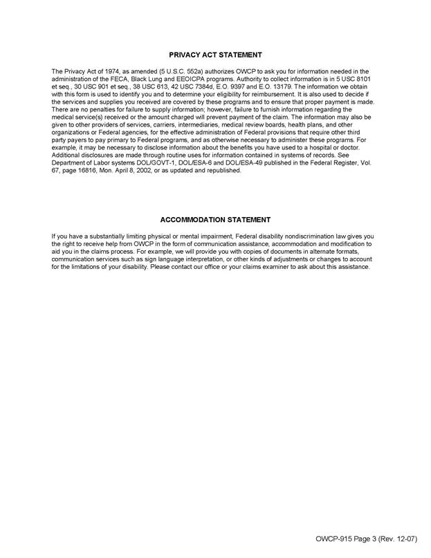 Form OWCP-915