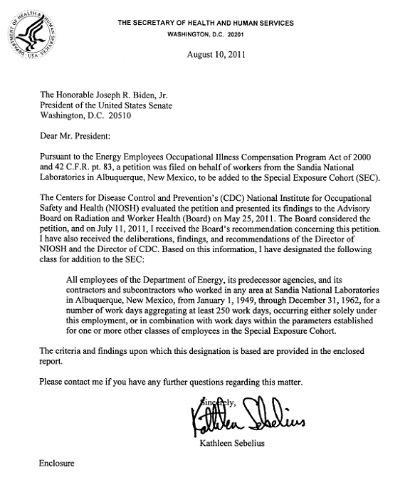 EEOICPA CIRCULAR NO. 11-10 ATTACHMENT 1 | U.S. Department of Labor