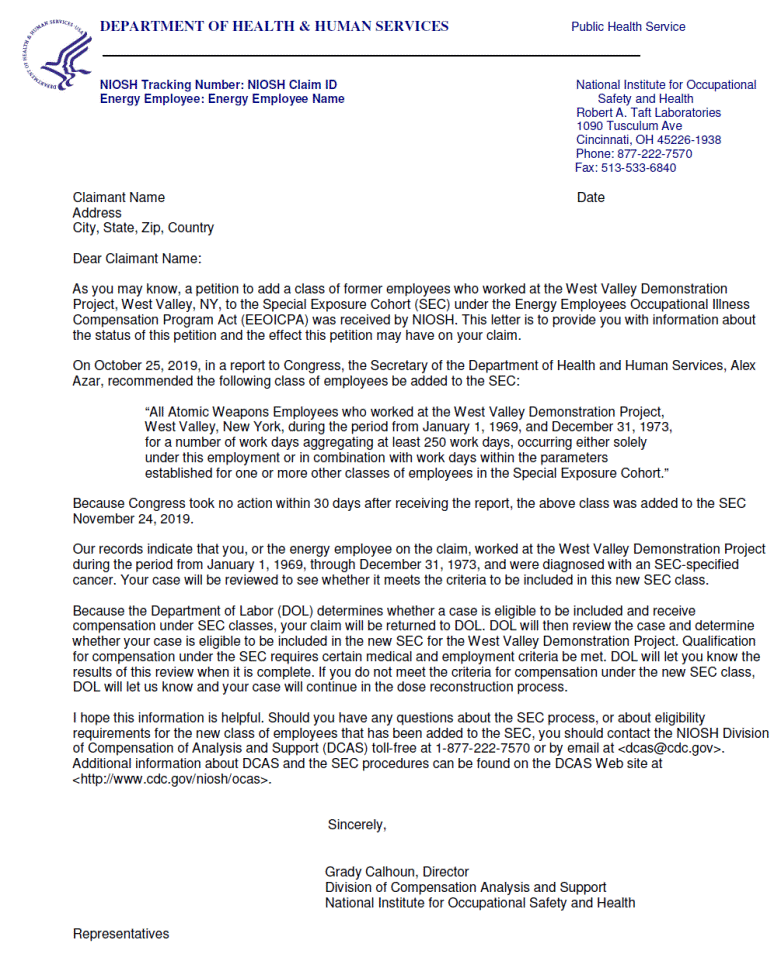 EEOICPA CIRCULAR NO. 20-01 ATTACHMENT 2