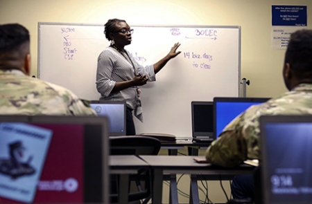 Teaching teaching in a military setting.